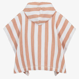 ليوود-منشفة بونشو هودي قطن مقلم لون زهري وأبيض | Childrensalon Outlet