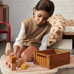 Liewood-Pink Wooden Puzzle Set (20cm) | Childrensalon Outlet