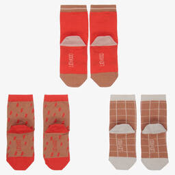 ليوود-Red Cotton Socks (3 Pack) | Childrensalon Outlet