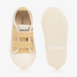 Liewood-Yellow Striped Canvas Velcro Trainers  | Childrensalon Outlet