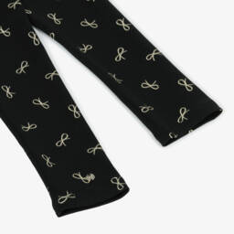 Lili Gaufrette-Girls Charcoal Gold Accent Leggings | Childrensalon Outlet