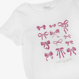 Lili Gaufrette-Футболка из хлопка с розовыми акцентами для девочек | Childrensalon Outlet