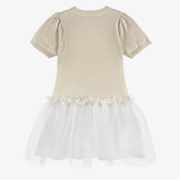 Lili Gaufrette-Girls Gleaming Gold & Tulle Dress | Childrensalon Outlet