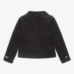 Lili Gaufrette-Girls Grey Corduroy Biker Jacket | Childrensalon Outlet