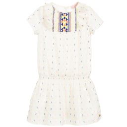 Lili Gaufrette-Girls Ivory Cotton Dress | Childrensalon Outlet