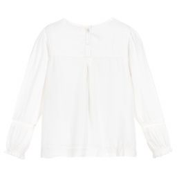 Lili Gaufrette-Girls Ivory Crêpe Blouse | Childrensalon Outlet