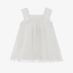 Lili Gaufrette-Girls Ivory Tulle Pleated Gown | Childrensalon Outlet