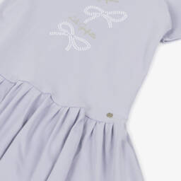 Lili Gaufrette-Girls Lilac Bow-Adorned Jersey Dress | Childrensalon Outlet