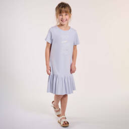 Lili Gaufrette-Girls Lilac Bow-Adorned Jersey Dress | Childrensalon Outlet