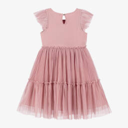 Lili Gaufrette-Girls Pink Tulle & Cotton Delight Dress | Childrensalon Outlet