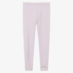 Lili Gaufrette-Girls Soft Pink Knit Leggings | Childrensalon Outlet