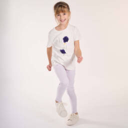 Lili Gaufrette-Girls Soft Pink Knit Leggings | Childrensalon Outlet
