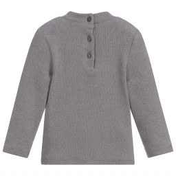 Lili Gaufrette-Grey Angora Blend Top | Childrensalon Outlet