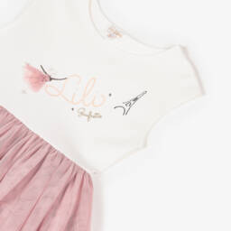 Lili Gaufrette-Ivory & Pink Tulle Frock Delight | Childrensalon Outlet