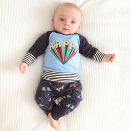 ليلي آند سيد-Blue Cotton Joggers (2 Pack) | Childrensalon Outlet