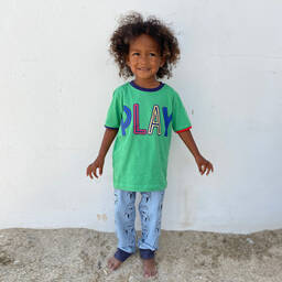 Lilly and Sid-Blue Organic Cotton Joggers | Childrensalon Outlet