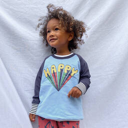 Lilly and Sid-Blue Organic Cotton Sweatshirt | Childrensalon Outlet