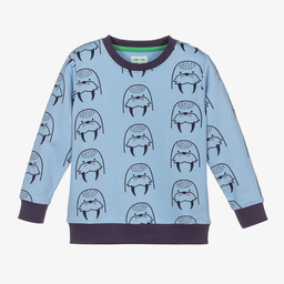 Lilly and Sid-Boys Blue Cotton Sweatshirt | Childrensalon Outlet