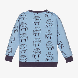 Lilly and Sid-Boys Blue Cotton Sweatshirt | Childrensalon Outlet