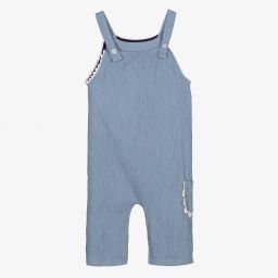 Lilly and Sid-Girls Blue Cotton Dungarees | Childrensalon Outlet