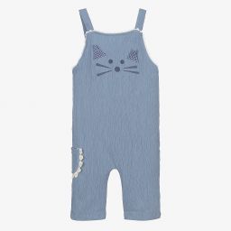 Lilly and Sid-Girls Blue Cotton Dungarees | Childrensalon Outlet