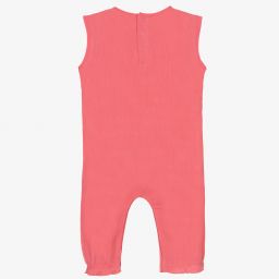 Lilly and Sid-Girls Pink Cotton Jumpsuit | Childrensalon Outlet