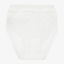 Linn-Ivory Cotton Knit Knickers | Childrensalon Outlet