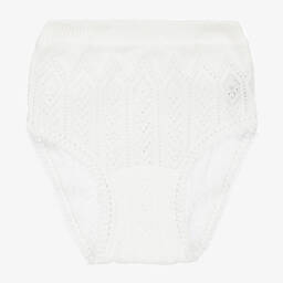 Linn-Ivory Cotton Knit Knickers | Childrensalon Outlet