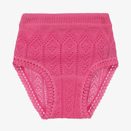 Linn-Pink Cotton Knit Knickers | Childrensalon Outlet