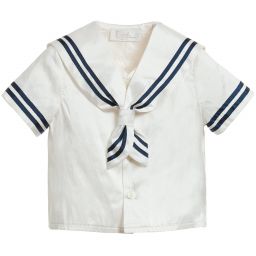 Little Darlings Occasion-Baby Boys Ivory Silk Sailor Suit & Hat | Childrensalon Outlet