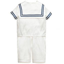 Little Darlings Occasion-Baby Boys Ivory Silk Sailor Suit & Hat | Childrensalon Outlet