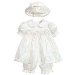 Little Darlings Для праздника-Baby Girls Ivory Silk Daisy Dress Set | Childrensalon Outlet