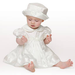 Little Darlings Для праздника-Baby Girls Ivory Silk Daisy Dress Set | Childrensalon Outlet