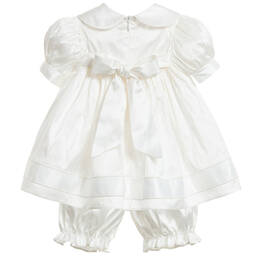 Little Darlings Для праздника-Baby Girls Ivory Silk Daisy Dress Set | Childrensalon Outlet