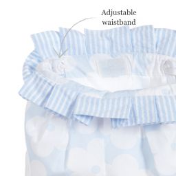 ليتل دارلينغز-شورت قطن لون أزرق وأبيض للبنات | Childrensalon Outlet