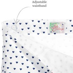 ليتل دارلينغز-شورت قطن لون أبيض و كحلي بطبعة قلوب | Childrensalon Outlet