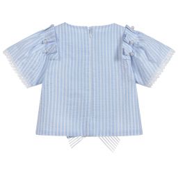 Little Darlings-Girls Blue Striped Blouse | Childrensalon Outlet