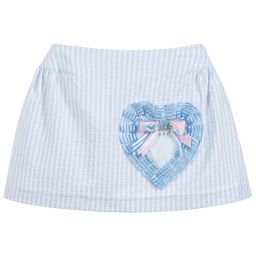 Little Darlings-Girls Blue Striped Skirt | Childrensalon Outlet