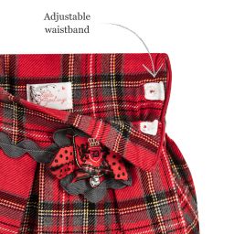 Little Darlings-Girls Red Tartan & Rose Skirt  | Childrensalon Outlet
