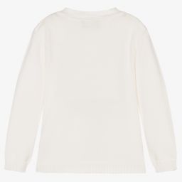 Little Darlings-Ivory Cotton Knit Cardigan | Childrensalon Outlet