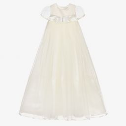 ليتل دارلينغز Occasion-Ivory Satin & Tulle Gown | Childrensalon Outlet