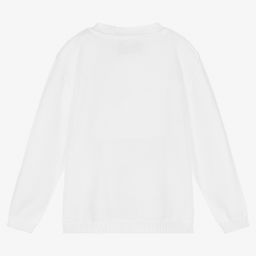 Little Darlings-White Cotton Knit Cardigan | Childrensalon Outlet