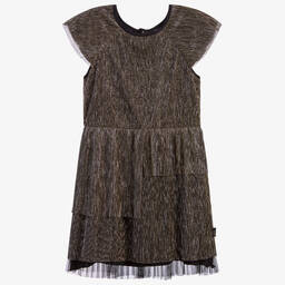 ليتل مارك جاكوبس-فستان لون أسود وذهبي | Childrensalon Outlet