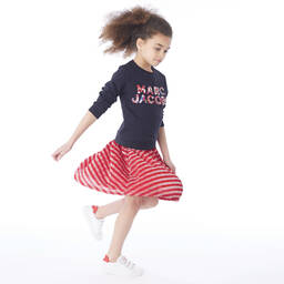 LITTLE MARC JACOBS-Red & Pink Striped Skirt | Childrensalon Outlet