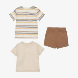 ليتل مي-طقم شورت بيج بطبعة زرافة للأولاد | Childrensalon Outlet