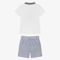 Little Me-Морской комплект рубашка поло и шорты для мальчиков в полоску | Childrensalon Outlet