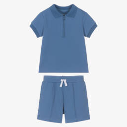 Little Me-Комплект синих вязаных шорт для мальчиков | Childrensalon Outlet