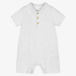 Little Me-Boys Soft Grey Polo Shortie | Childrensalon Outlet