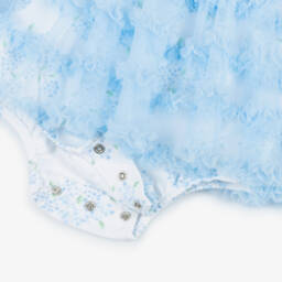 ليتل مي-فستان قطني أزرق مزهر للبنات | Childrensalon Outlet