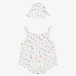 Little Me-Girls' Cherry Toweling Romper Set | Childrensalon Outlet